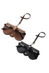 2 PCS Étui lunettes cuir - Étui À Lunettes À Accrocher Au Sac À Main Sacs À Bandoulière - Etui à Lunettes pour Hommes et Femm