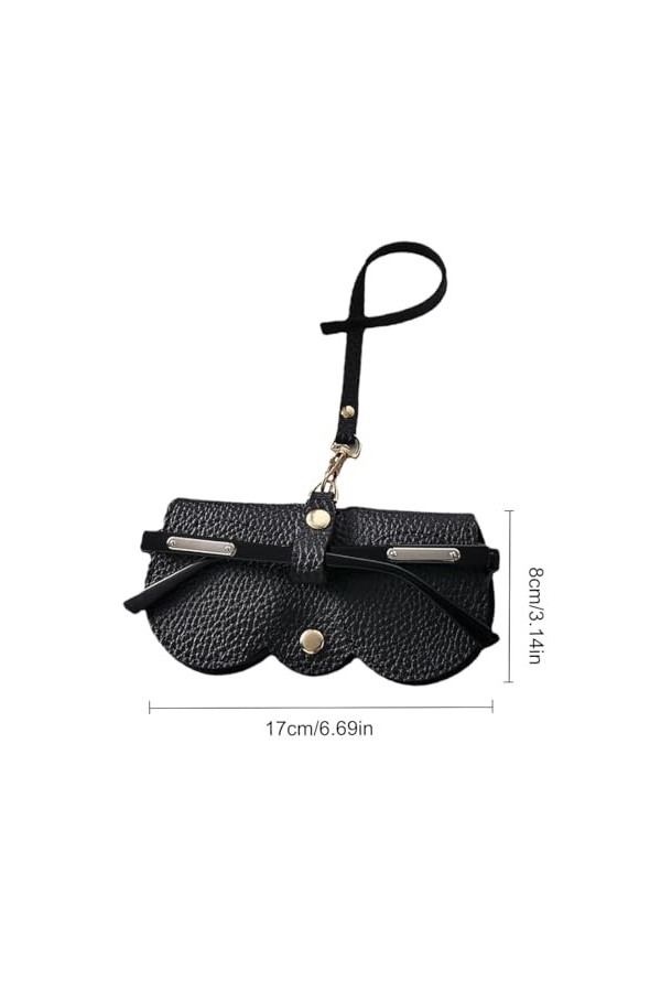 2 PCS Étui lunettes cuir - Étui À Lunettes À Accrocher Au Sac À Main Sacs À Bandoulière - Etui à Lunettes pour Hommes et Femm