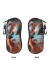 AOOEDM Lunettes de soleil étuis souples avec clip de ceinture Portable étui à lunettes papillon debout sur chat nez néoprène 