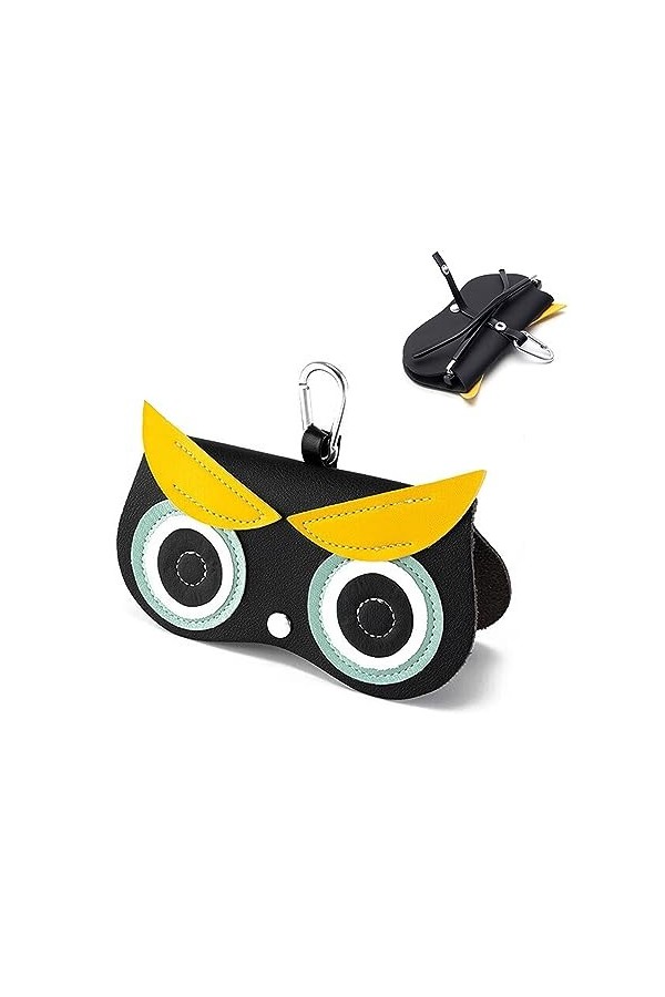 CORTNEY Sac À Lunettes de Sole il en Cuir Souple, Étui À Lunettes Portable, Mince pour Lunettes de Soleil, Porte Lunettes de 