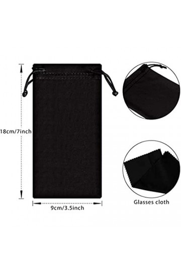 3 Pièces Sac à lunettes souple étui de protection en microfibre lunettes de soleil sac à lunettes avec chiffon de 3 Pièces ne