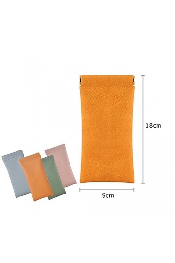 SYQZMYA Lot de 4 étuis à lunettes souples en cuir synthétique souple, étui à lunettes en cuir souple imperméable et portable 
