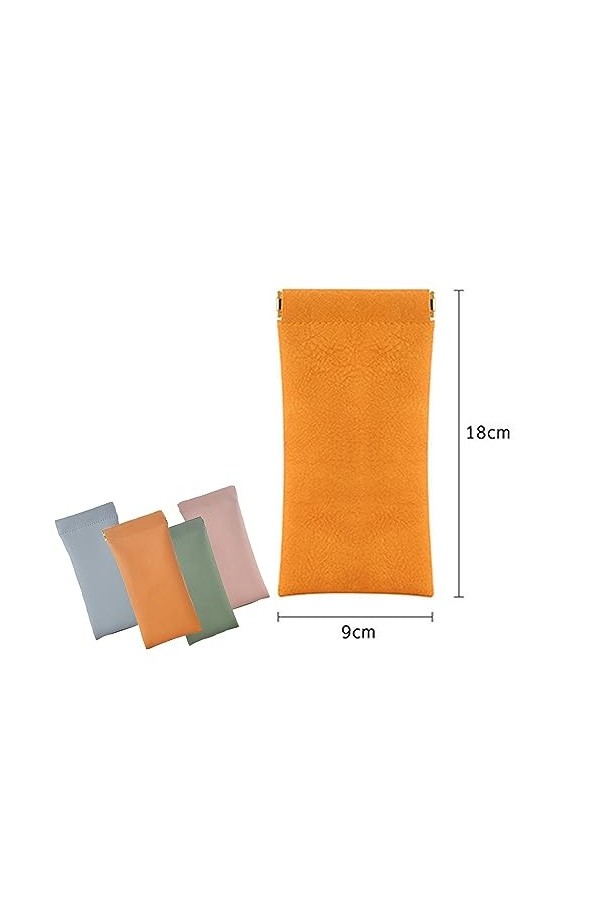 SYQZMYA Lot de 4 étuis à lunettes souples en cuir synthétique souple, étui à lunettes en cuir souple imperméable et portable 