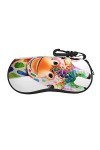 AOOEDM Peinture girafe étui à lunettes étuis à lunettes de soleil souples avec pince Portable Ultra léger néoprène fermeture 