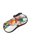AOOEDM Peinture girafe étui à lunettes étuis à lunettes de soleil souples avec pince Portable Ultra léger néoprène fermeture