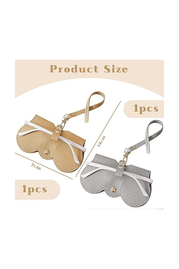 XIXKOLYU® Lot de 2 étuis à lunettes de soleil en cuir souple - Étui à lunettes de soleil portable pour homme et femme - Protè