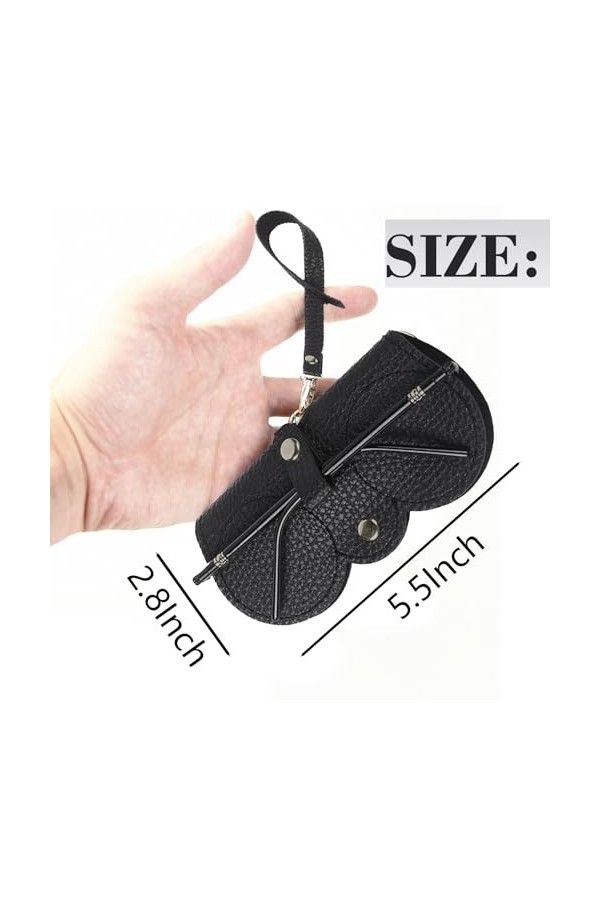 SYQZMYA Lot de 2 étuis à lunettes de soleil, étui portable tendance pour lunettes de soleil, étui à lunettes en cuir souple p