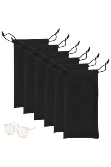 EODKSE 6 Pièces Sac Bijoux Lunettes, Microfiber lunettes de soleil Lunettes étui Pochette, Gadgets Nettoyage & Stockage Pouch