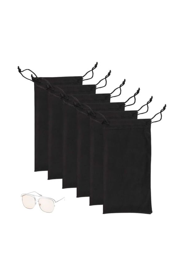 EODKSE 6 Pièces Sac Bijoux Lunettes, Microfiber lunettes de soleil Lunettes étui Pochette, Gadgets Nettoyage & Stockage Pouch