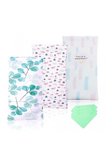 DHSWNNG Étuis à Lunettes Souples en Cuir Avec Chiffon de Nettoyage, Étui de Rangement pour Llunettes, 3 Pièces Étui à Lunette