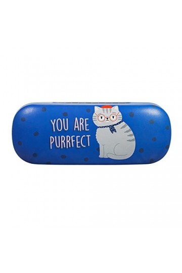 Sass & Belle Purrfect Étui à lunettes Motif chat, bleu, taille unique