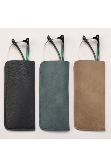 HKzzy Lot de 3 étuis à lunettes en cuir synthétique souple - Étui à lunettes portable - Étui de rangement pour lunettes de so