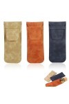 XPEX 3 pièces étui Lunettes Souple,etui a lunette,pochette lunettes,PU Cuir Boitier Lunettes Lecture Sac pour Femme Homme Enf