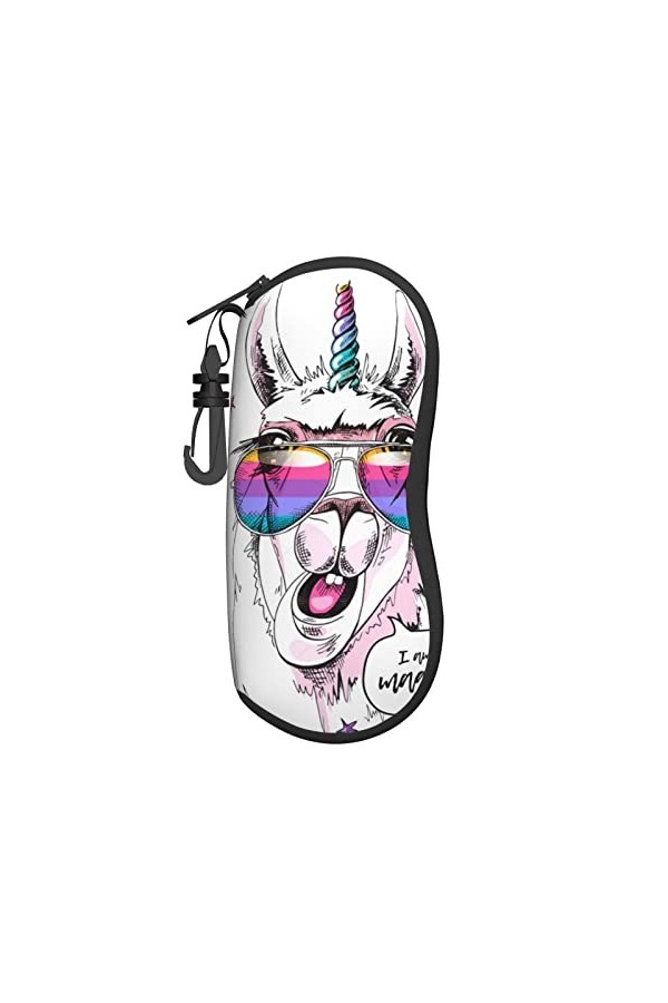 AOOEDM Lunettes de soleil étuis souples avec pince à ceinture Portable étui à lunettes drôle âne porter des lunettes néoprène