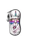 AOOEDM Lunettes de soleil étuis souples avec pince à ceinture Portable étui à lunettes drôle âne porter des lunettes néoprène
