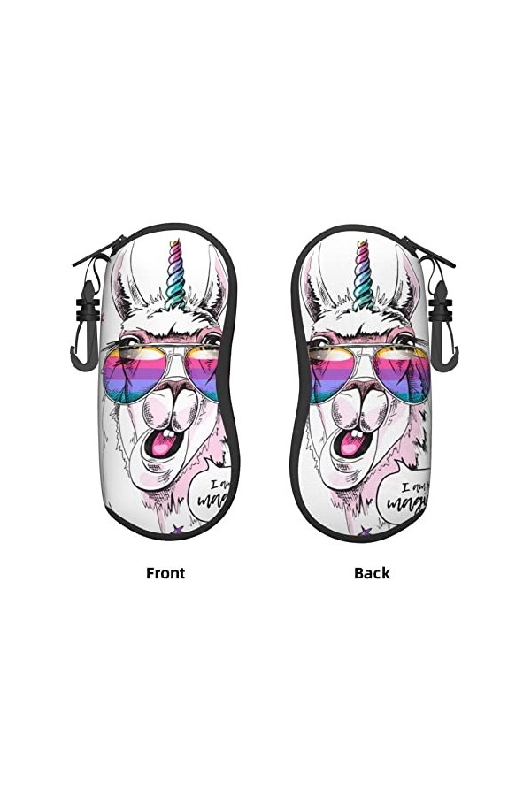 AOOEDM Lunettes de soleil étuis souples avec pince à ceinture Portable étui à lunettes drôle âne porter des lunettes néoprène