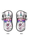 AOOEDM Lunettes de soleil étuis souples avec pince à ceinture Portable étui à lunettes drôle âne porter des lunettes néoprène