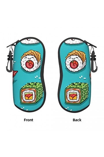 AOOEDM Étuis souples pour lunettes de soleil avec Clip de ceinture étui à lunettes Portable Kawaii Sushi et Sashimi néoprène 