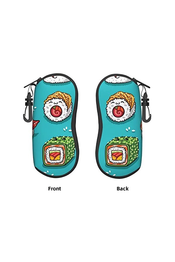 AOOEDM Étuis souples pour lunettes de soleil avec Clip de ceinture étui à lunettes Portable Kawaii Sushi et Sashimi néoprène