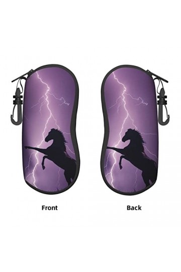 AOOEDM Lunettes de soleil étuis souples avec clip de ceinture Portable étui à lunettes cheval sauvage avec Flash néoprène fer
