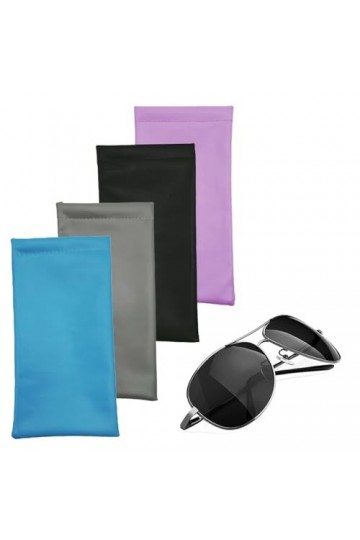 KSIUW 4 pcs Étui à lunettes souple - Souple PU Cuir Sac Lunettes un étui pouvant également servir détui à lunettes de soleil