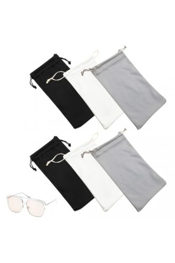 EODKSE 6 Pack Sac Bijoux Lunettes, Microfiber lunettes de soleil Lunettes étui Pochette, Gadgets Nettoyage & Stockage Pouch S