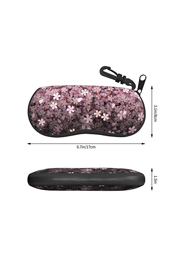 AOOEDM Étui à lunettes fleur de cerisier étuis à lunettes de soleil souples avec pince pochette à lunettes Portable Ultra lég