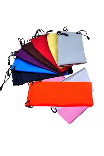 Lot de 10 pochettes de rangement avec cordon de serrage pour lunettes de soleil, lunettes, téléphone portable, gadgets électr