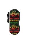 AOOEDM Étui à lunettes de soleil avec clip de ceinture Étuis à lunettes à fermeture éclair souple - Feuilles Rasta Lion Canna