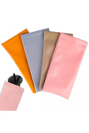 Kitnelw 4 Pièces Etui Lunettes Souple Portable Etui Lunettes Cuir Simili pour Femme Homme Stockage de Lunettes Vert, Bleu, R