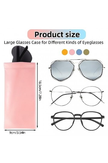Kitnelw 4 Pièces Etui Lunettes Souple Portable Etui Lunettes Cuir Simili pour Femme Homme Stockage de Lunettes Vert, Bleu, R