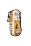 AOOEDM Étui à lunettes de soleil avec clip de ceinture Étuis à lunettes à fermeture éclair souple - Dieux égyptiens et hiérog
