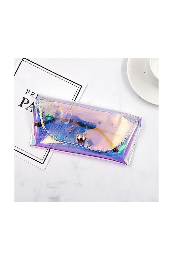 Youngwier Étui à soleil, Étui à soleil mignon universel, Étuis à lunettes colorés en Pvc pour femmes et étui à lunettes doux 