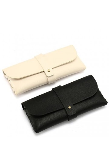 HOTMNTY 2 Pièces Étui à Lunettes Souple, Noir et Blanc Etui à Lunettes,Avec Buckle Lunettes de Soleil Cas.