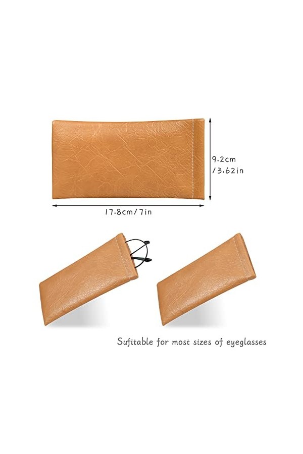 Hifot Étui Lunettes de Soleil 3 pièces, Souple PU Cuir Sac Lunettes, Boitier Lunettes Lecture pour femme homme enfant Noir, 