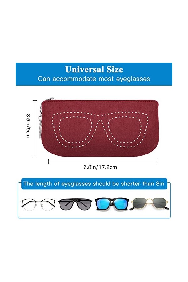 Soleebee Lot de 3 étuis à lunettes en feutre doux et portable pour homme et femme, multicolore, M