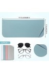 4pcs Étuis à Lunettes Souples, 7,2x17,2cm Étui à Lunettes de Soleil Souple Étui à Lunettes de Soleil Pochette Souple Étui à L