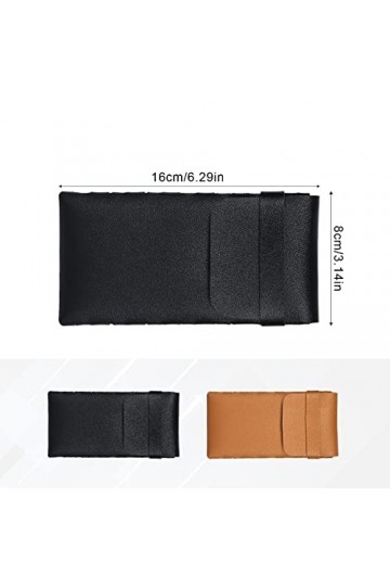 KINBOM 2pcs Étui à Lunettes Souple, 16x7,9cm Étui à Lunettes en Cuir, Portable&nbsp;Étui&nbsp;à&nbsp;Lunettes de Soleil Souple&nbsp;Pochette en C