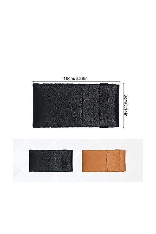 KINBOM 2pcs Étui à Lunettes Souple, 16x7,9cm Étui à Lunettes en Cuir, Portable&nbsp;Étui&nbsp;à&nbsp;Lunettes de Soleil Souple&nbsp;Pochette en C