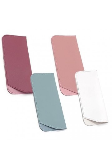 ZOOXF Étuis à Lunettes Souples 4 Pièces Étui Lunettes de Soleil Cuir Souple Pochette Lunettes de Soleil Souple en Cuir Portab