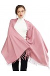 RIIQIICHY Cachemire Hiver Chaud Écharpe Pashmina Châle Wrap Pour Femmes et Hommes Rose Longues Grandes Écharpes Douces,Rose-2