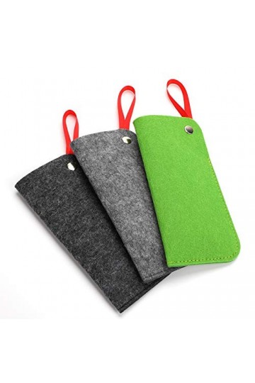 Hifot Doux Étuis à Lunettes 3 pièce, Feutre Voyage Portable Slip dans Lunettes Cas Lunettes de Soleil Poche