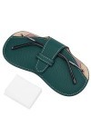 CREATCABIN Étui à Lunettes en Cuir Pochette pour Lunettes Soleil Portable Doux Slim Squeeze Porte-Lunettes Housse Sac avec Ch