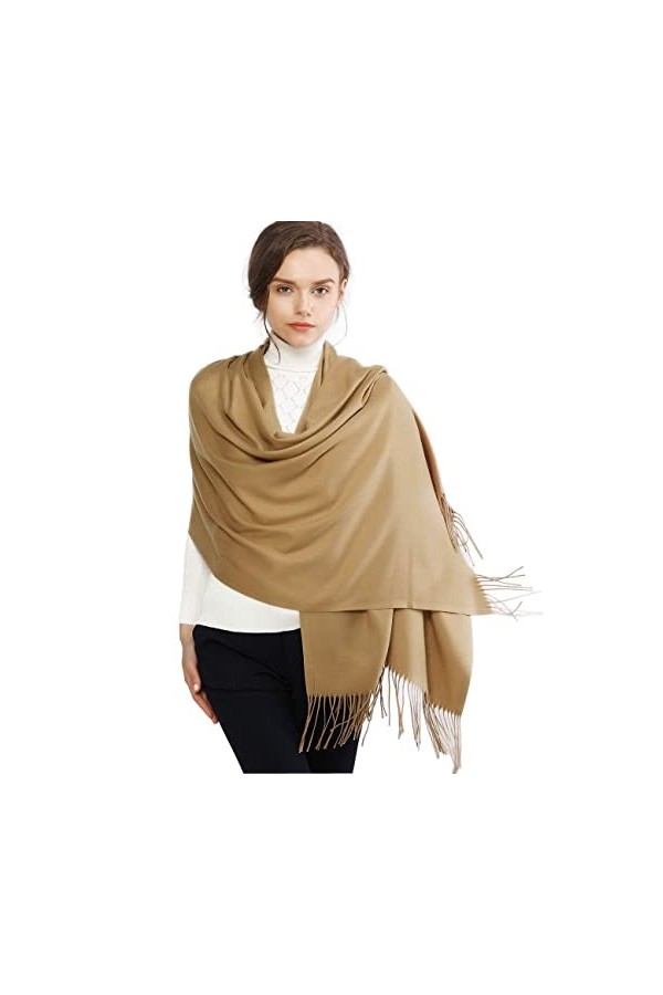 RIIQIICHY Cachemire Hiver Chaud Écharpe Pashmina Châle Wrap Pour Femmes et Hommes Rose Longues Grandes Écharpes Douces,Rose-2