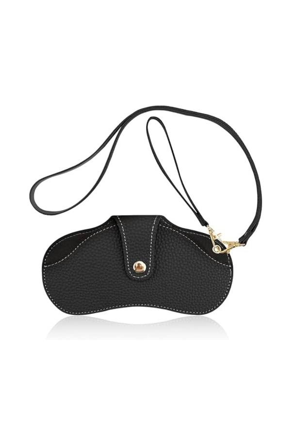 KGDUYC Étuis à lunettes femme,Étuis à lunettes homme,Sac à lunettes en cuir PU, portable, col suspendu, cuir souple, anti-ray