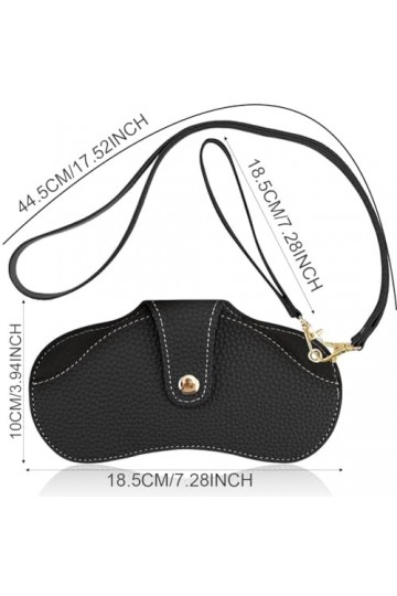 KGDUYC Étuis à lunettes femme,Étuis à lunettes homme,Sac à lunettes en cuir PU, portable, col suspendu, cuir souple, anti-ray
