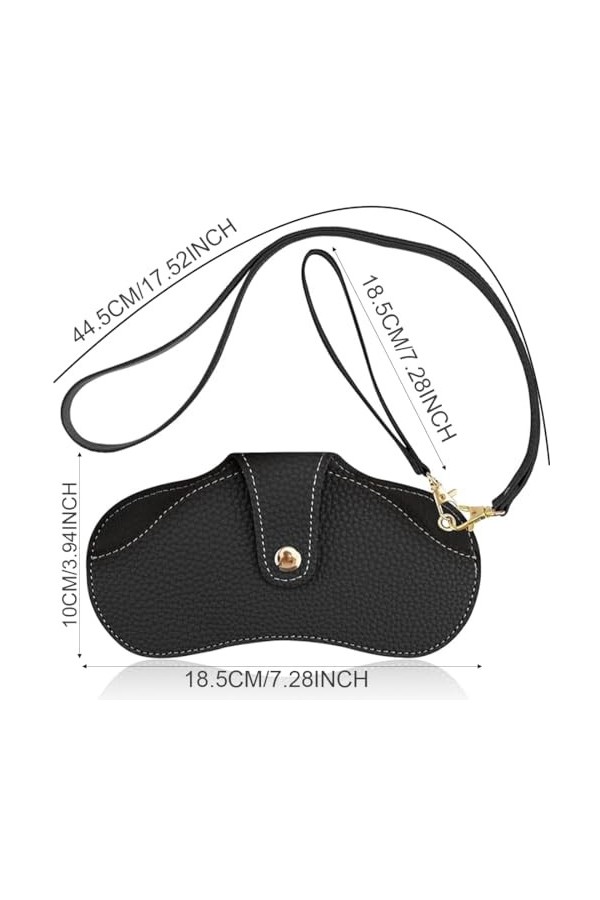 KGDUYC Étuis à lunettes femme,Étuis à lunettes homme,Sac à lunettes en cuir PU, portable, col suspendu, cuir souple, anti-ray