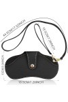 KGDUYC Étuis à lunettes femme,Étuis à lunettes homme,Sac à lunettes en cuir PU, portable, col suspendu, cuir souple, anti-ray