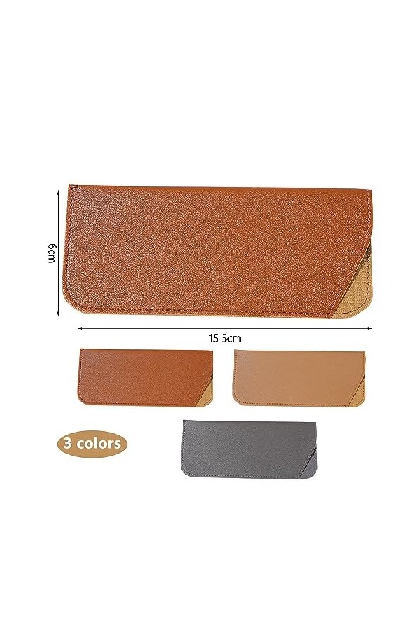 ZEACCT 6 Pièces Pochette à Lunettes en Portable, Sac à Lunettes Anti Rayures, Sac de Lunettes en Feutre, PU Cuir Étui à Lunet