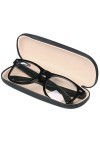 TRIXES Etui Lunettes Noir en Simili Cuir pour à Cadres Petits ou Moyens boîtier lunettes rigide